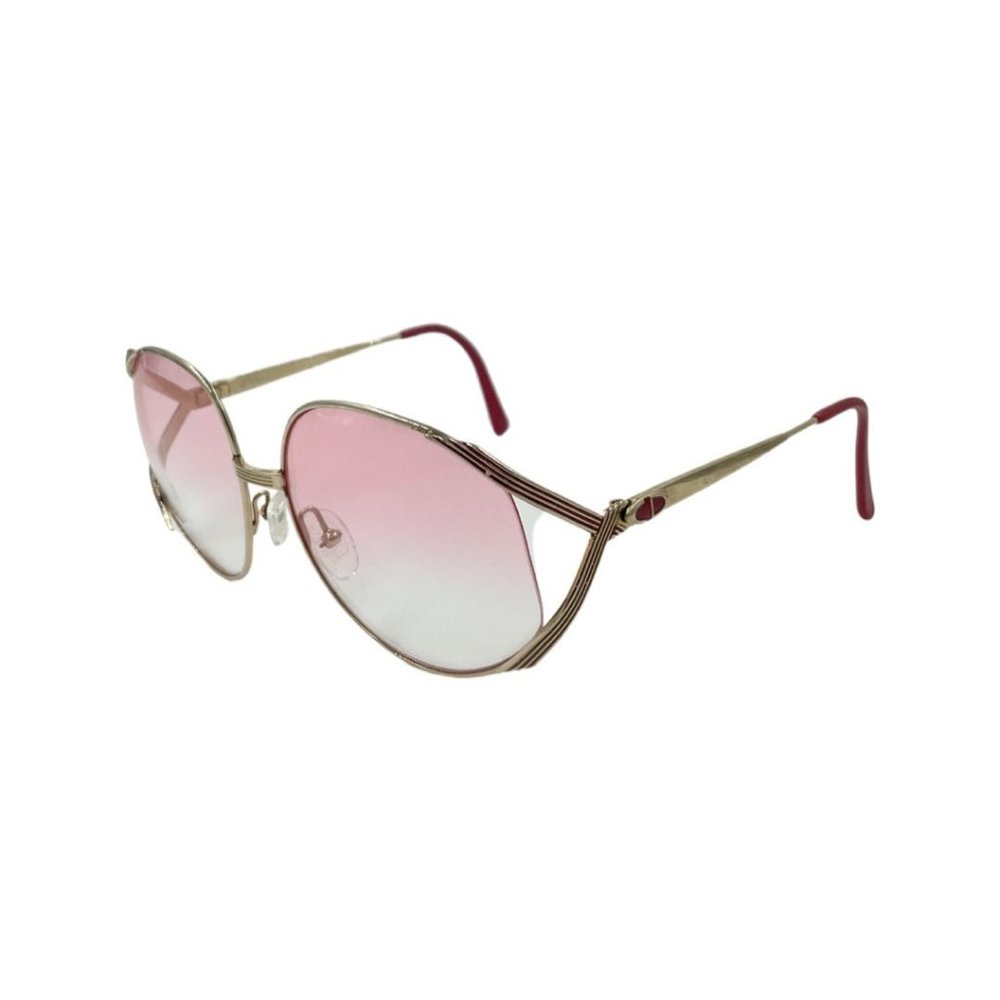 70's Butterfly CHRISTIAN DIOR Sunglasses Eyewear Gold Metal Frames Rose Tint